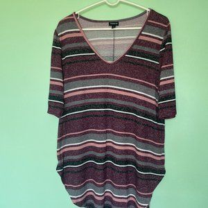 torrid Purple Multi Stripe Hacci Favorite Tunic Tee